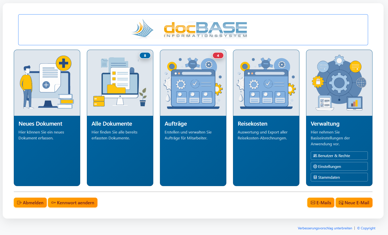 Dashboard und Startseite