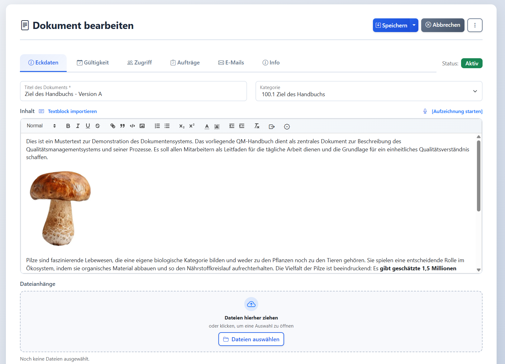 Dokument Detailansicht