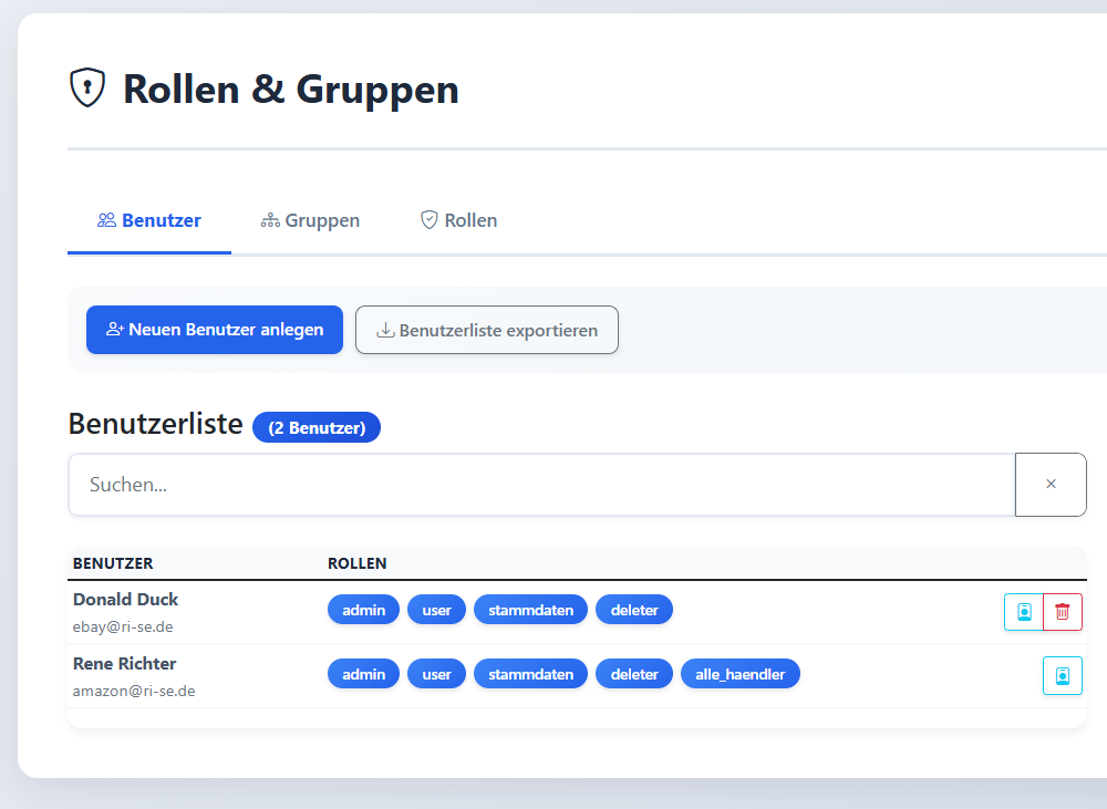 Benutzer- und Rechteverwaltung